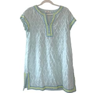 Vineyard Vines V-Neck Swim Coverup Dress Cotton Size M Light Teal